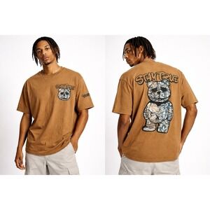 CR24 Chrome Edge Stay True Bear Graphic T-Shirt Men's L Streetwear Brown Tee